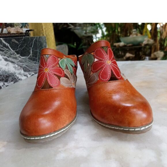 L' Artiste by Spring Step, Tan Leather Helga Mules Size EU 40 - Picture 4 of 10